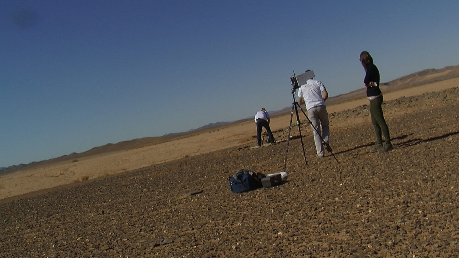 StrixEye ground operations with field equipment in desert terrain, Morocco